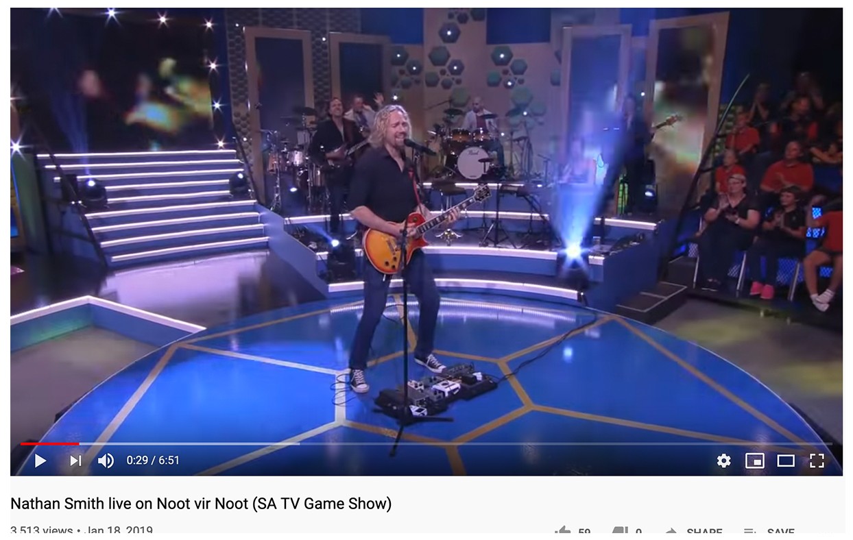 Nathan Smith with Die Musiek Fabriek on the Noot Vir Noot stage